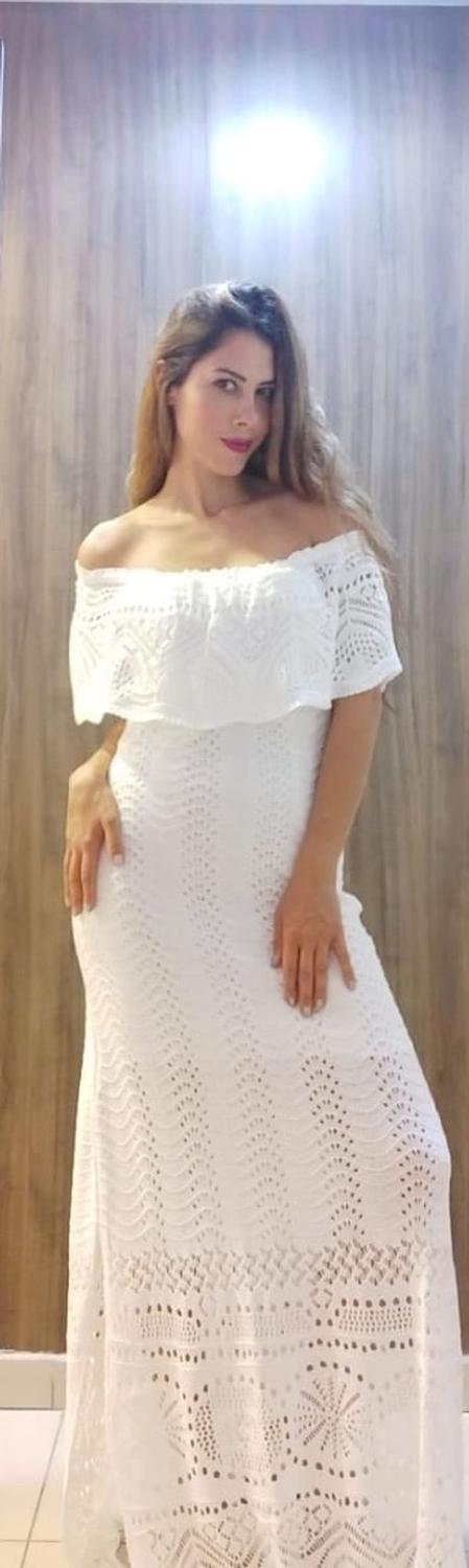 vestido longo ciganinha branco