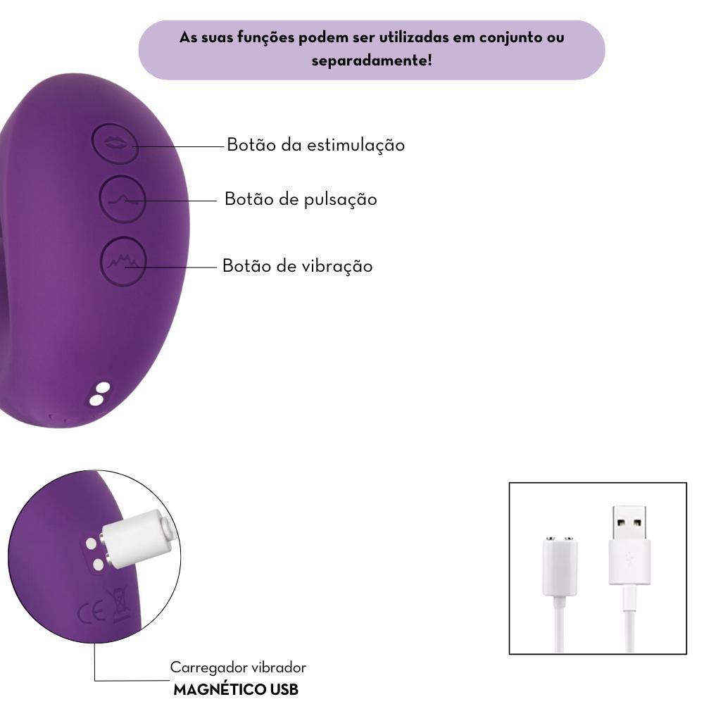 Imagem de Vibrador estimulador 3 em 1 com formato de glande