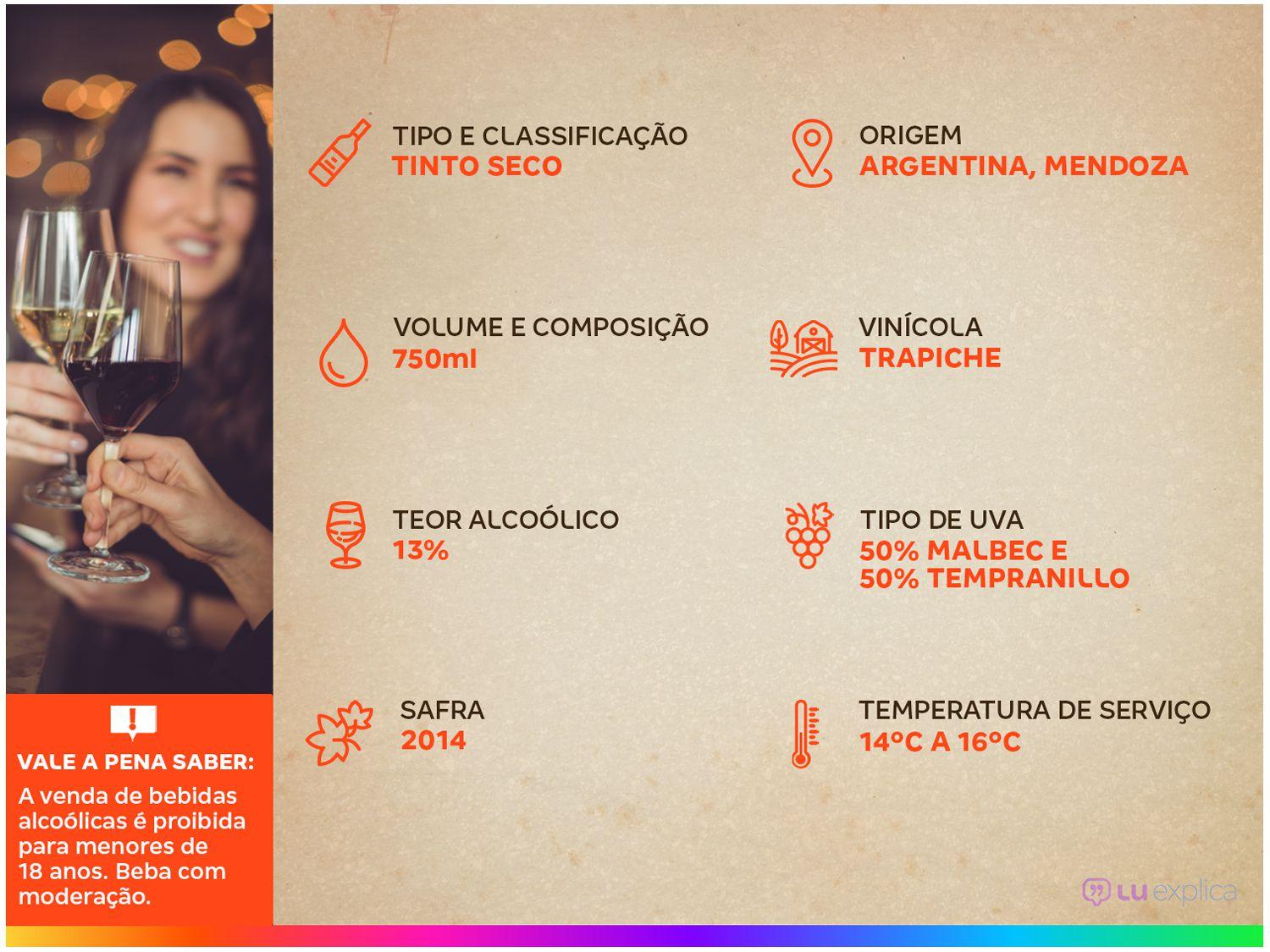 Vinho Tinto Seco Astica Tempranillo Malbec 750ml