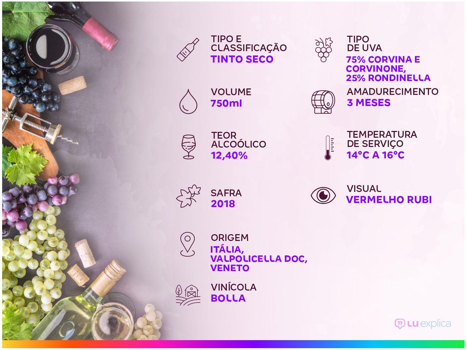 Vinho Tinto Seco Bolla Clássico Valpolicella