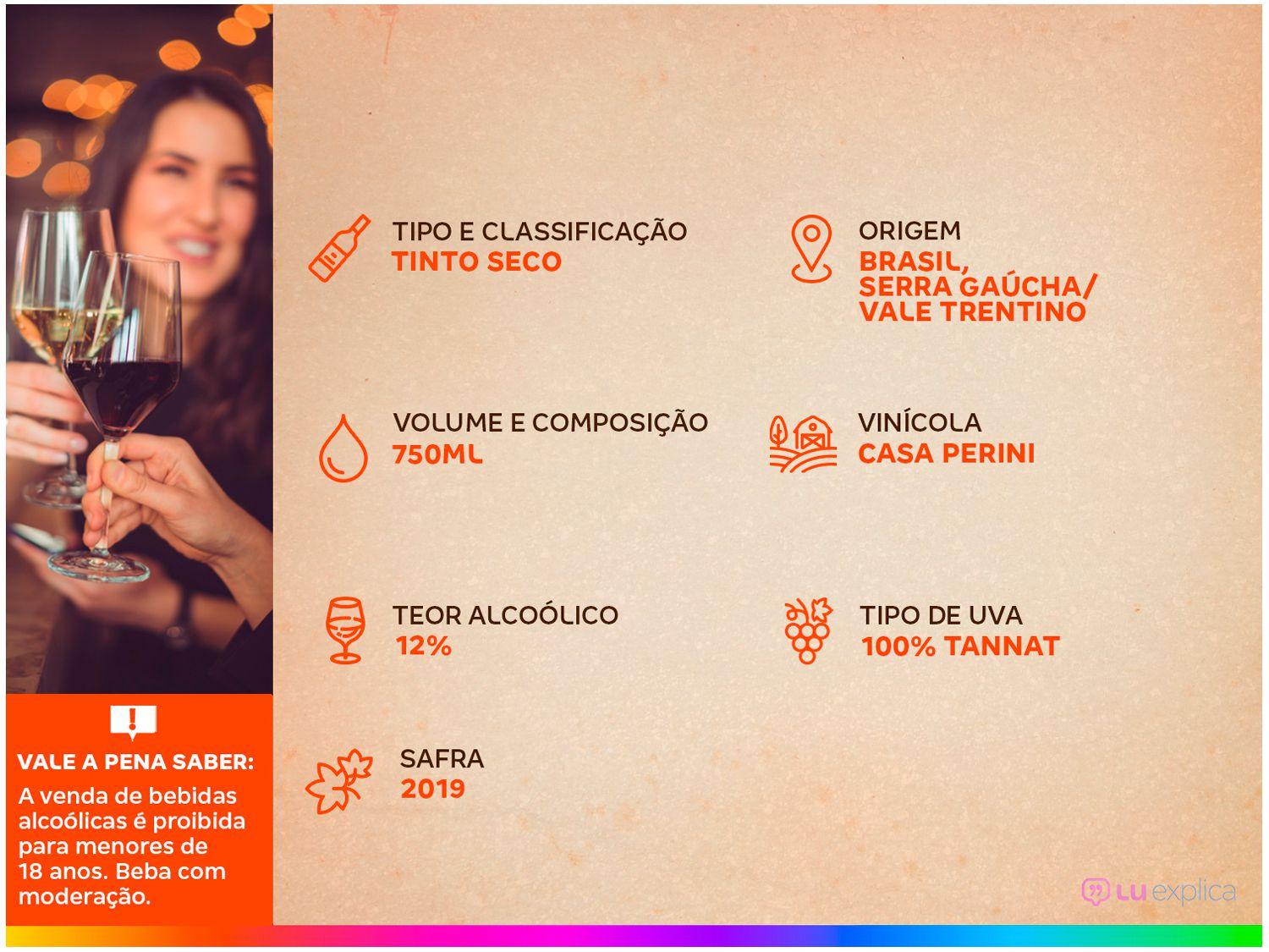 Vinho Tinto Seco Casa Perini Tannat