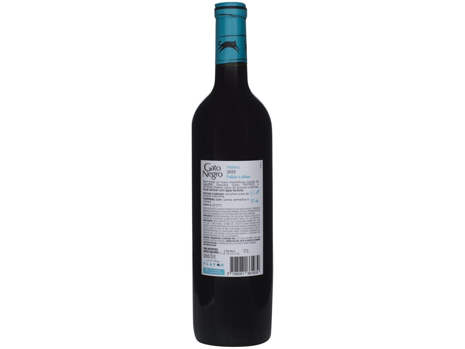 Vinho Tinto Seco Gato Negro Malbec