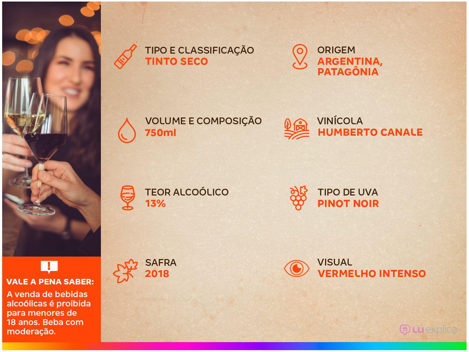 Vinho Tinto Seco Humberto Canale Estate Pinot Noir