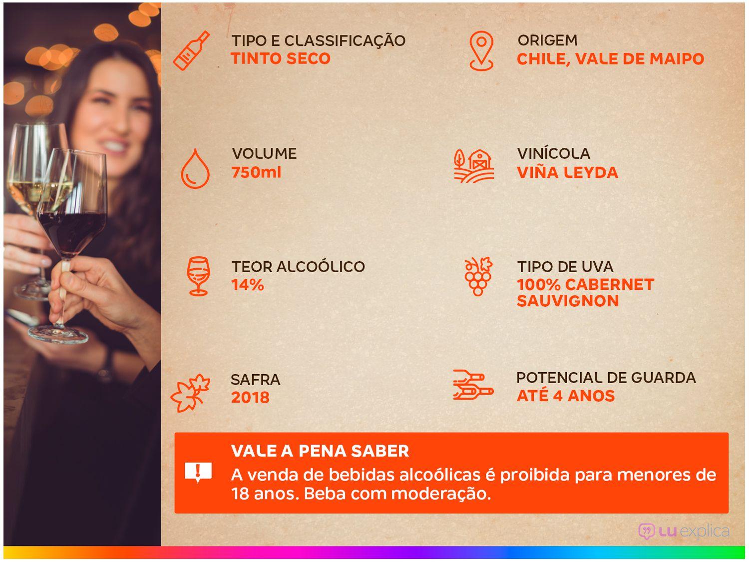Vinho Tinto Seco Leyda Reserva Cabernet Sauvignon