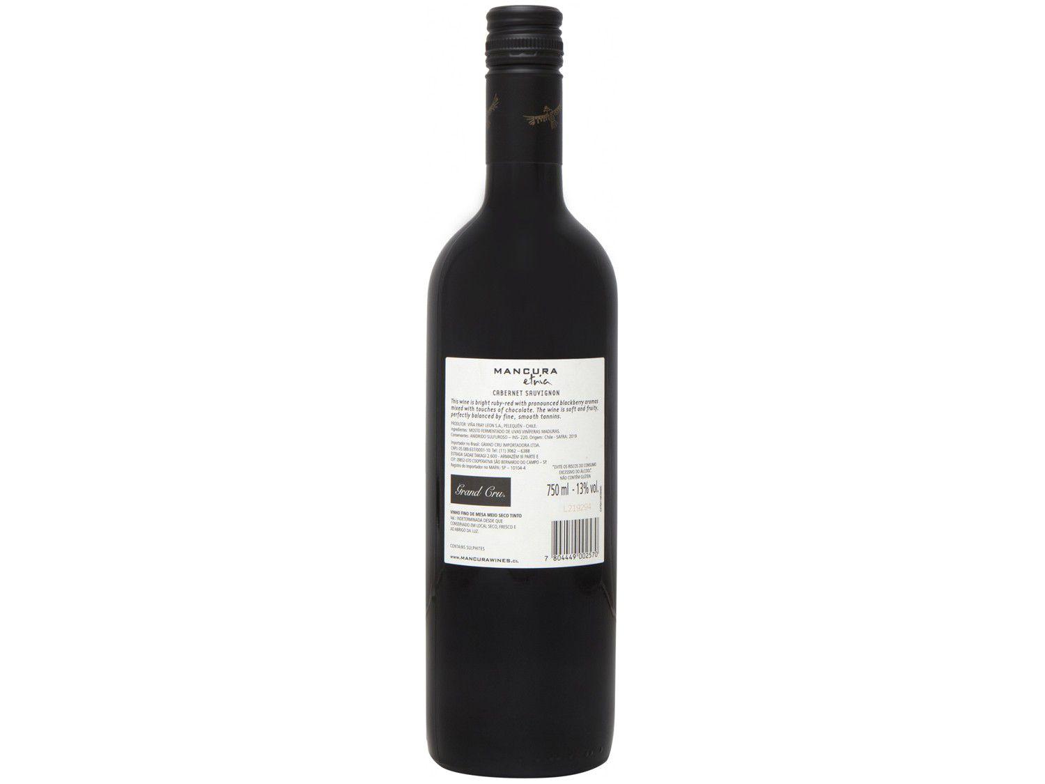 Vinho Tinto Seco Mancura Etnia Cabernet Sauvignon