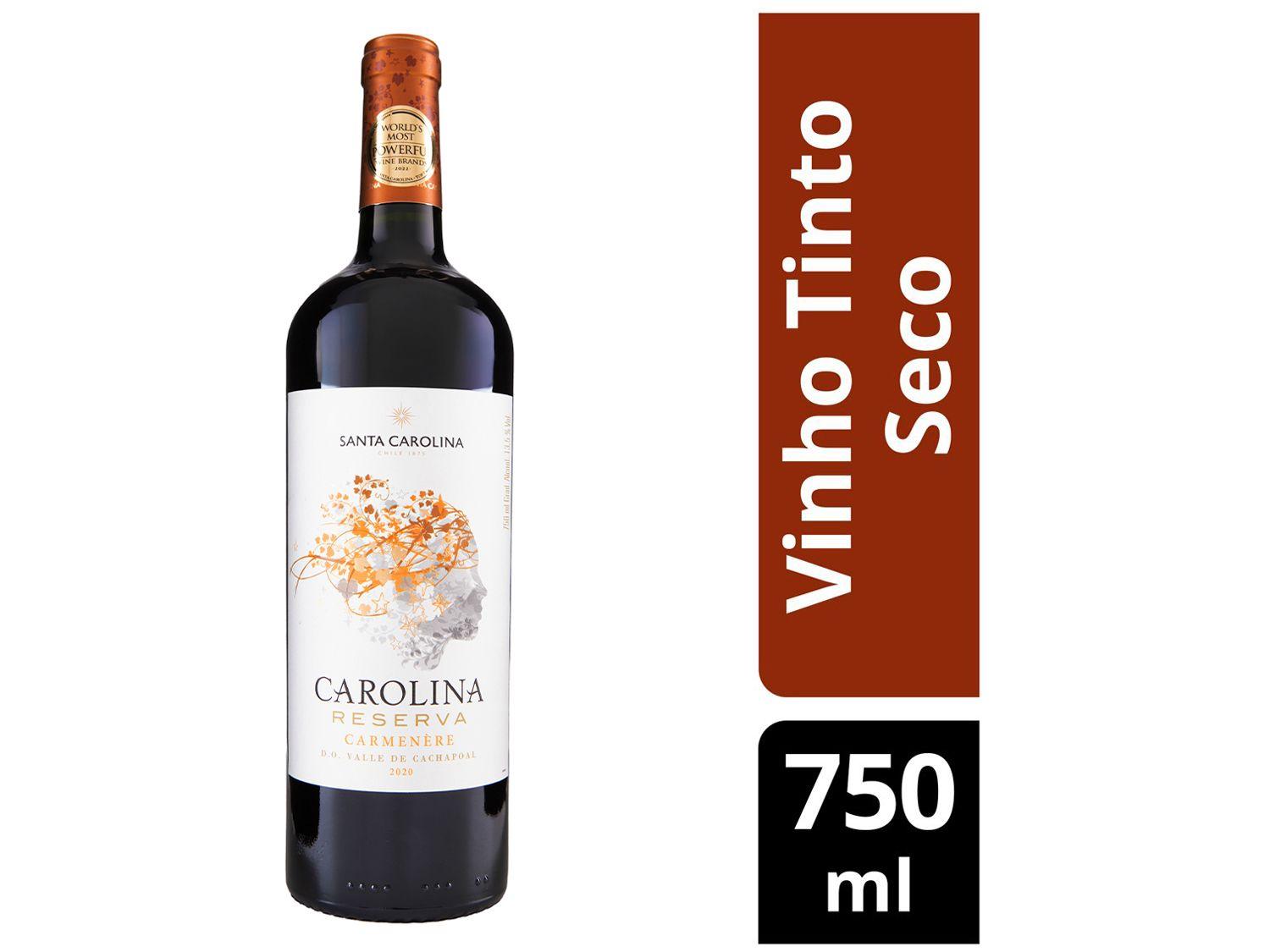 Vinho Tinto Seco Santa Carolina Reserva Carmenere Chile 750ml
