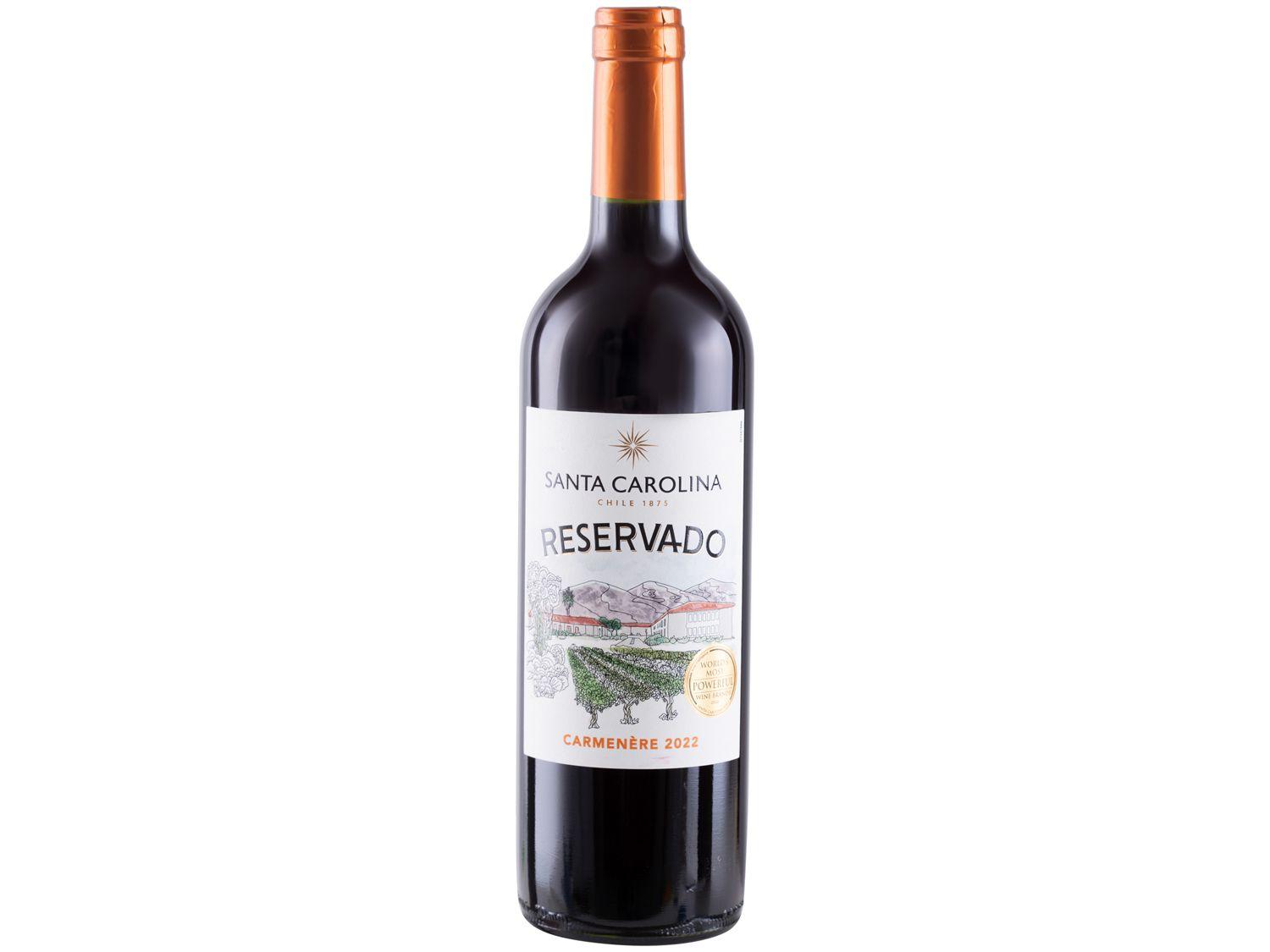 Vinho Tinto Seco Santa Carolina Reservado Carmenere Chile 750ml
