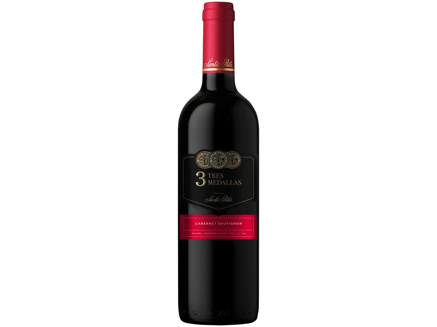 Vinho Tinto Seco Santa Rita Tres Medallas Chile 750ml