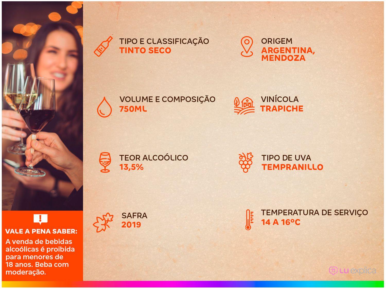 Vinho Tinto Seco Trapiche Vineyards Tempranillo