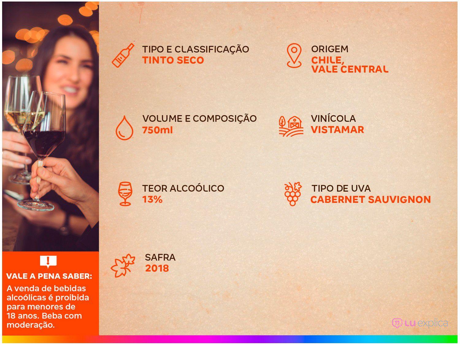 Vinho Tinto Seco Vistamar Brisa Cabernet Sauvignon