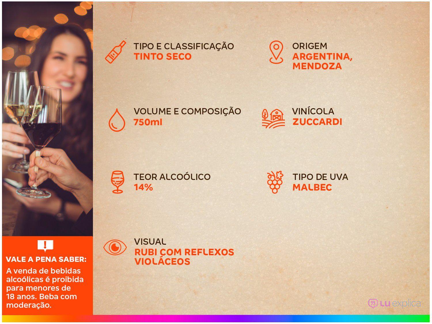 Vinho Tinto Seco Zuccardi Fuzion Malbec