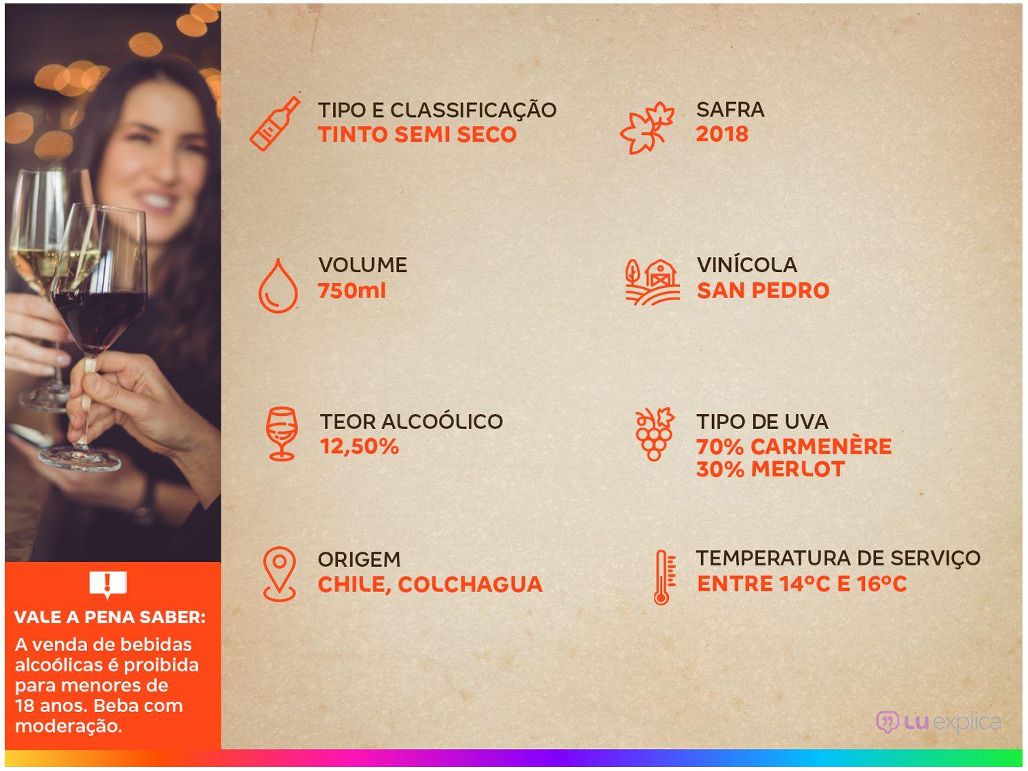 Vinho Tinto Semi Seco Santa Helena 