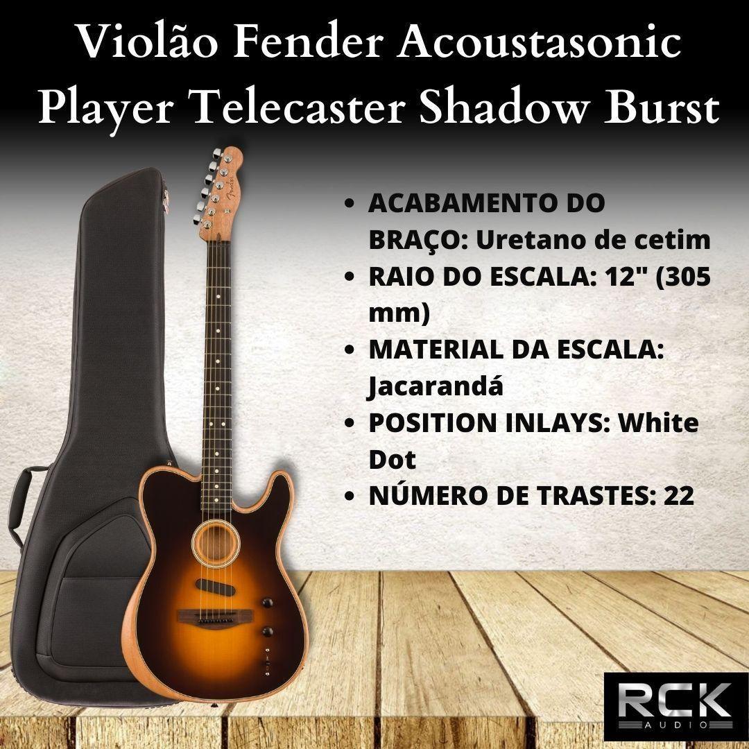 Violão Fender Acoustasonic Player Telecaster Shadow Burst