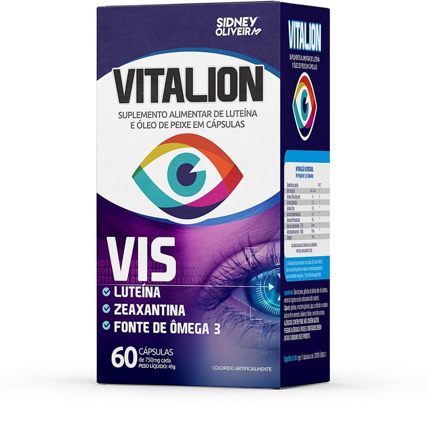 Imagem de Vitalion VIS Luteína e Zeaxantina com Omega 3 60 CÁPSULAS Sidney Oliveira