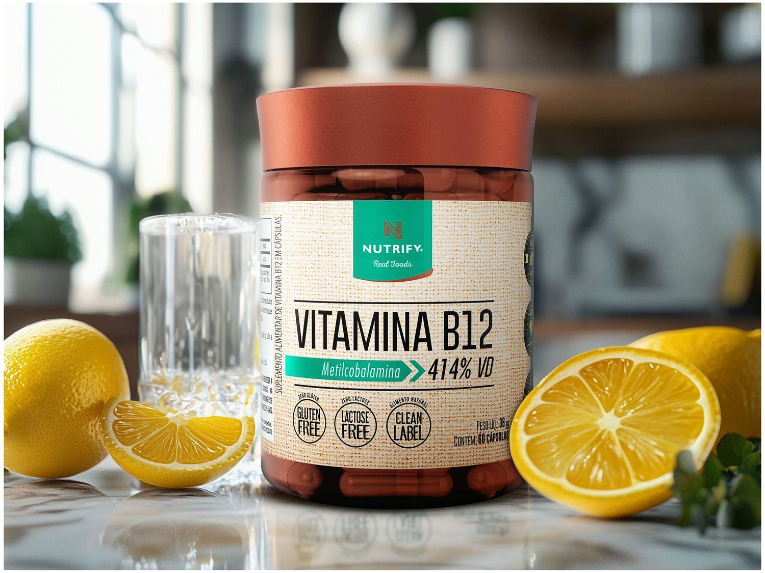 Vitamina B12 Metilcobalamina Nutrify B12 sem Sabor