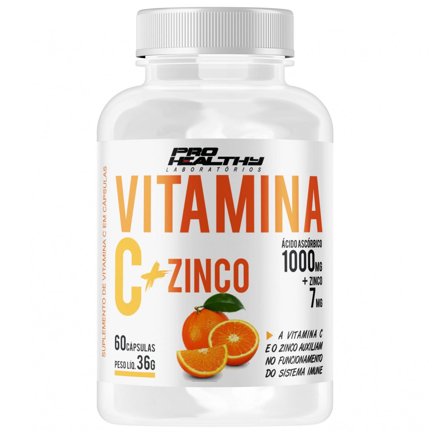 Vitamina C 1000mg Zinco 7mg Pote 60 Capsulas Pro Healthy Pro Healthy Laboratorios Multivitaminico Polivitaminico Magazine Luiza
