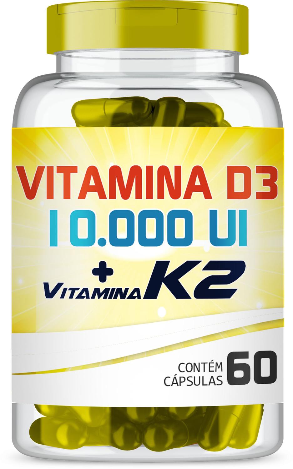 Vitamina K2 100mcg + Vitamina D3 10.000UI 60 cápsulas - EXTRA FORMULAS