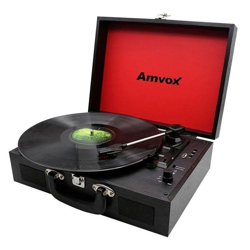 Vitrola Toca Disco Vinil Retrô Amvox Avt1199 Bluetooth USB