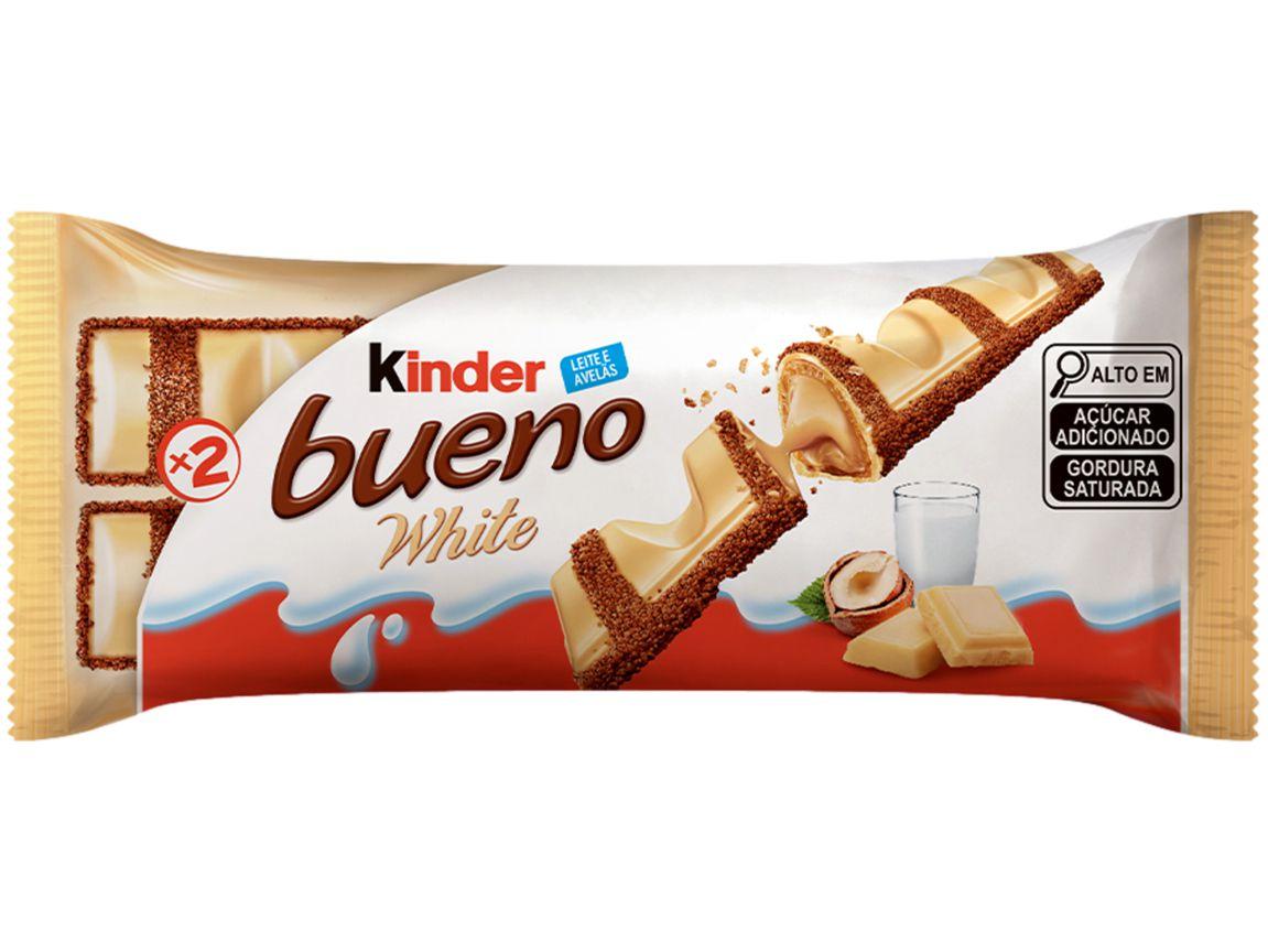 Wafer de Chocolate Bueno White Recheio de Leite e Avelãs 585g Display com 15 Unidades Kinder