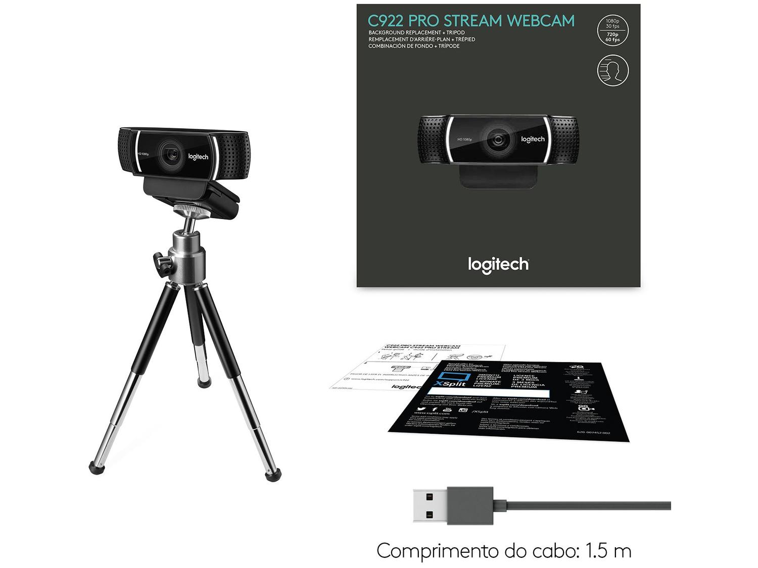 Webcam com Microfone Full HD Logitech