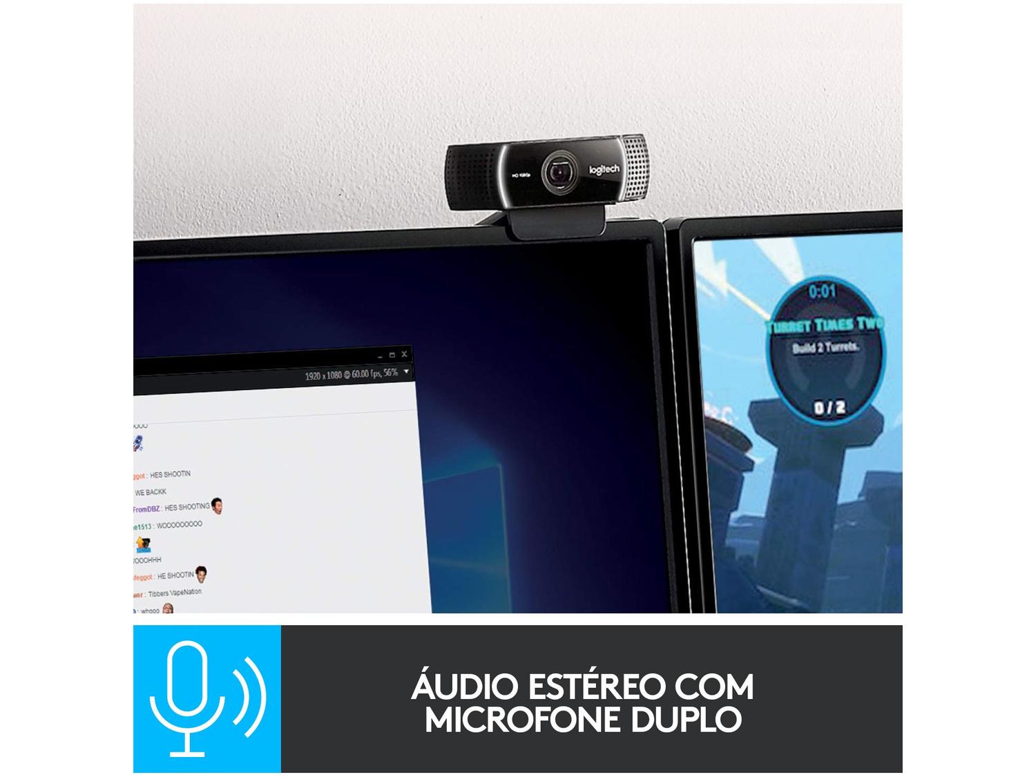 Webcam com Microfone Full HD Logitech