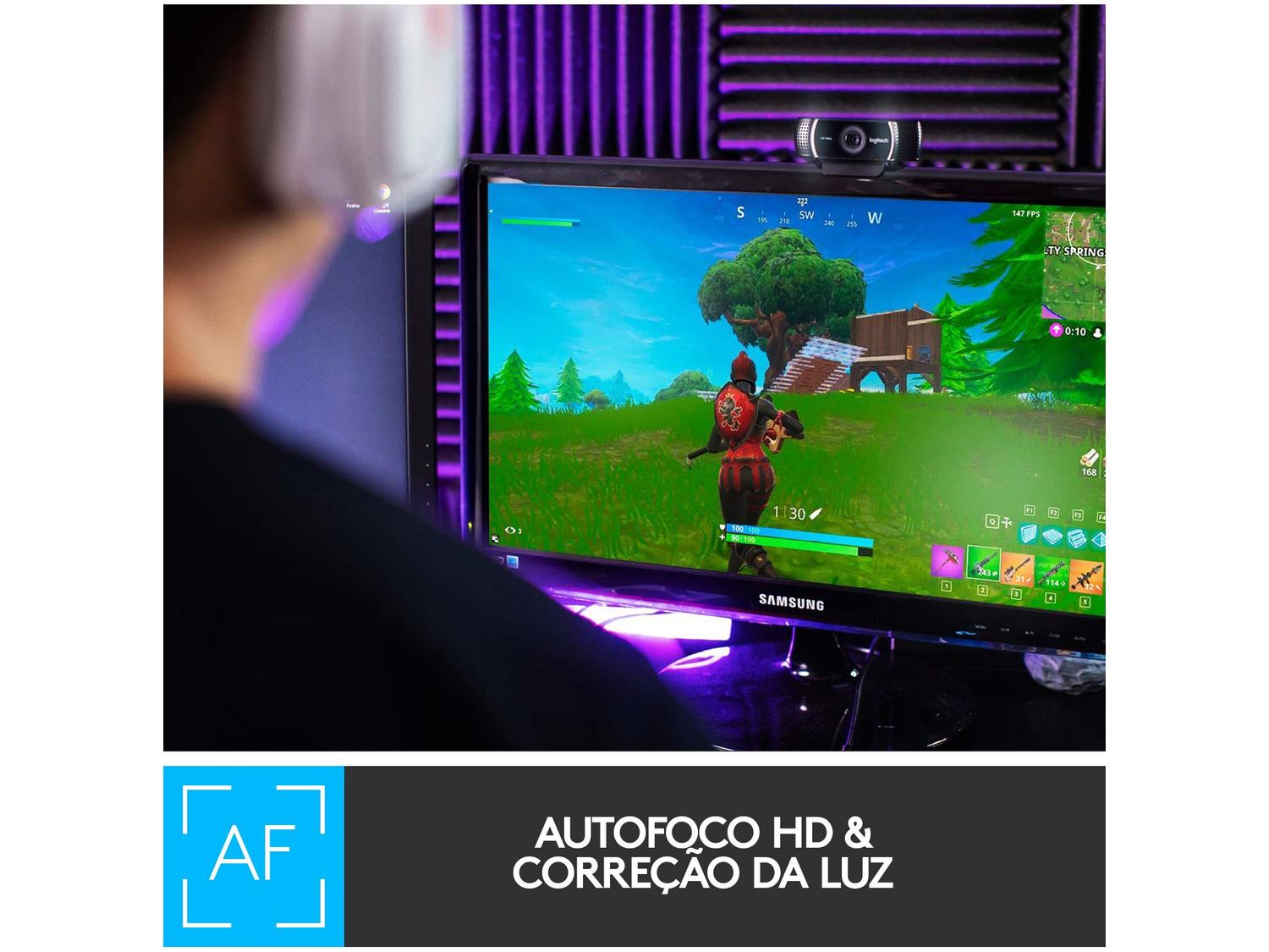 Webcam com Microfone Full HD Logitech