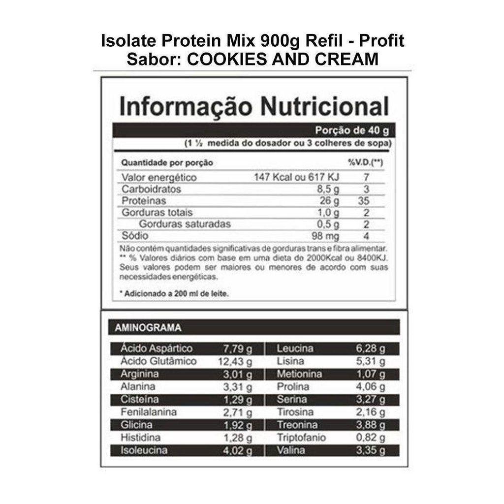 Whey Isolate Protein Mix Profit / Refil 900g Sabor Torta de Limão Whey Protein Magazine Luiza