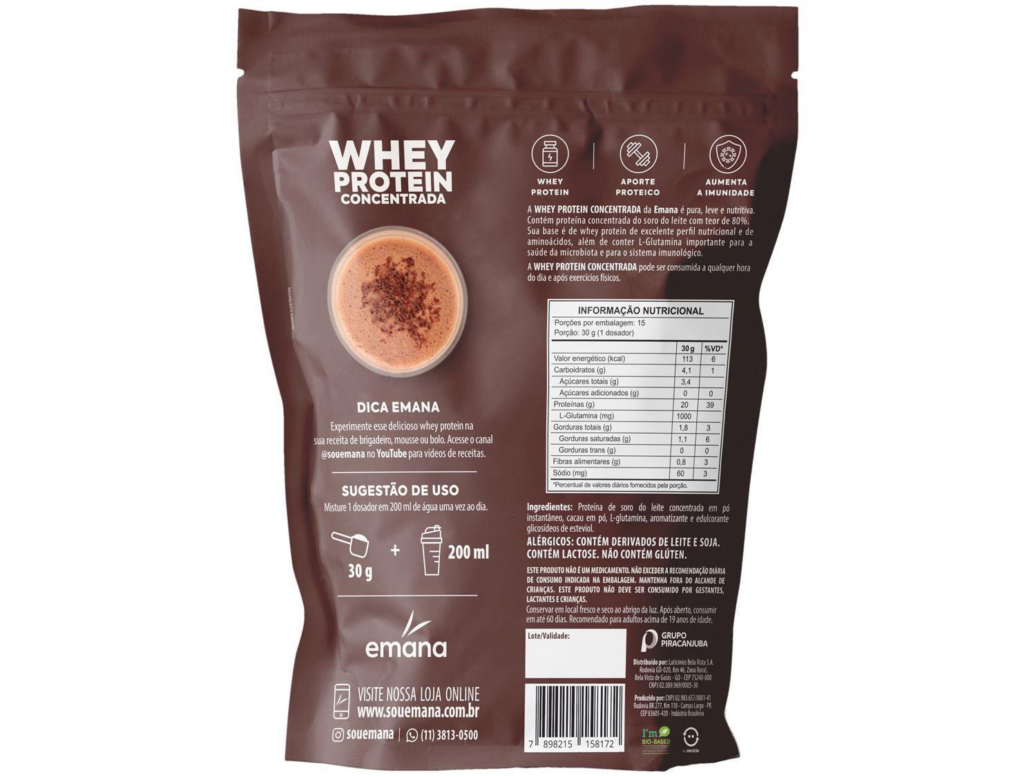 Whey Protein Concentrado Emana Chocolate Belga