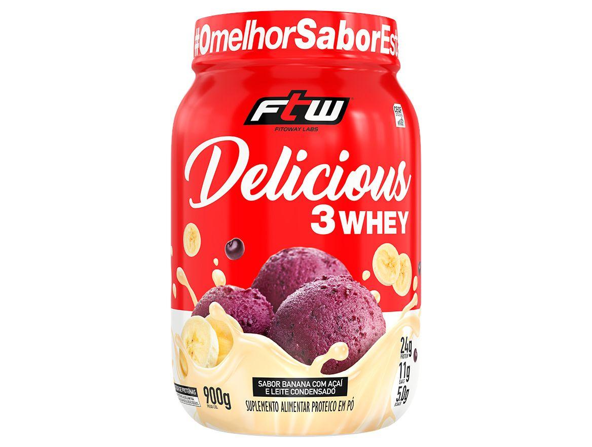 Whey Protein FTW Delicious 3 Banana com Açaí e Leite Condensado 900g