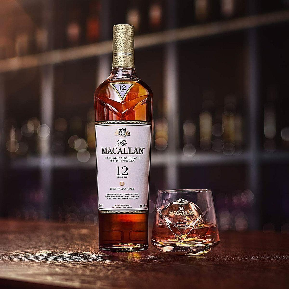 Whisky Macallan Sherry Oak Cask 12 Single Malt 700Ml - The Whisky Macallan Sherry Oak Cask 12 Single Malt 700Ml - The