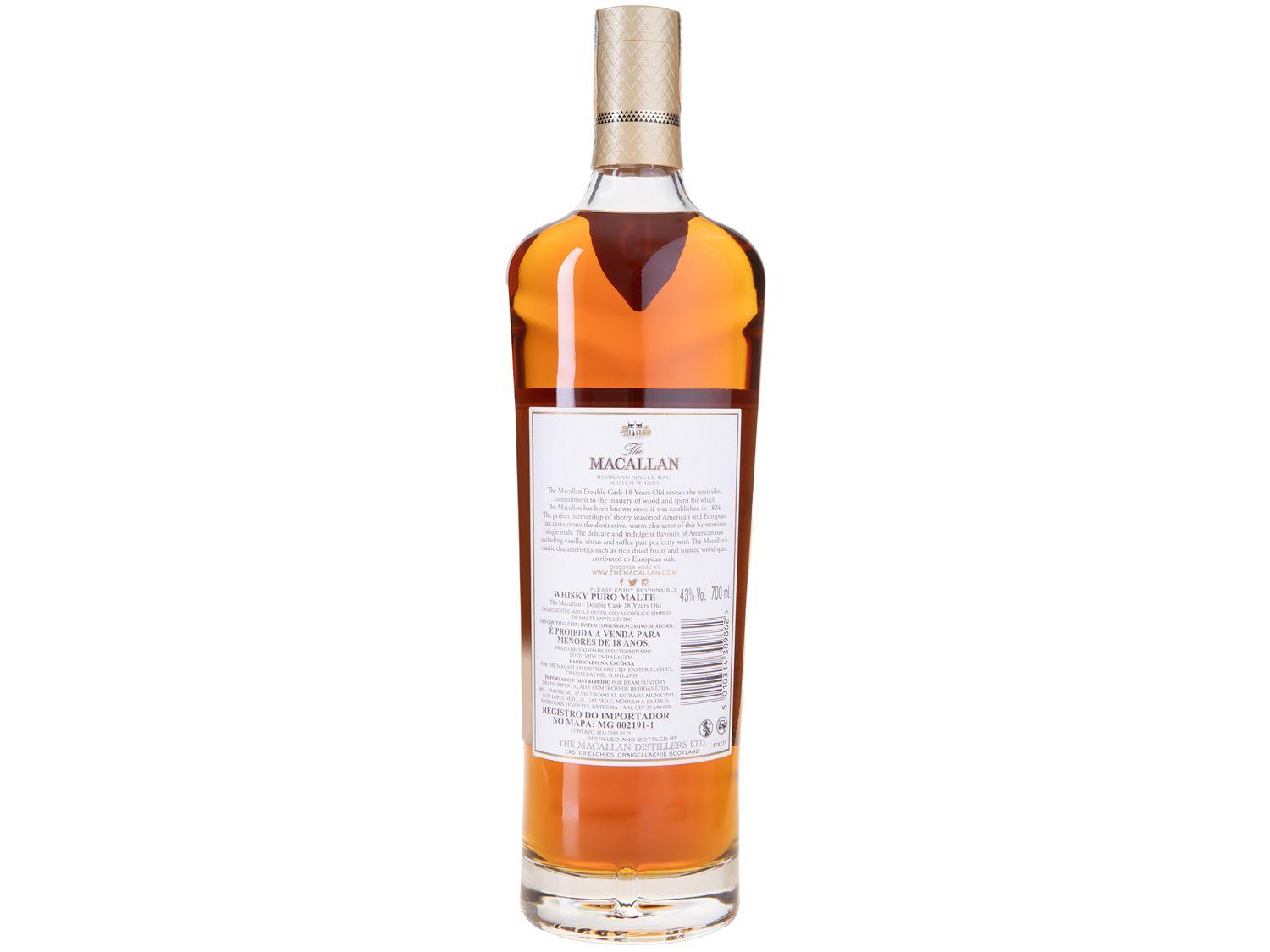 Whisky The Macallan Double Cask Single Malt 18 Anos Escocês 700ml