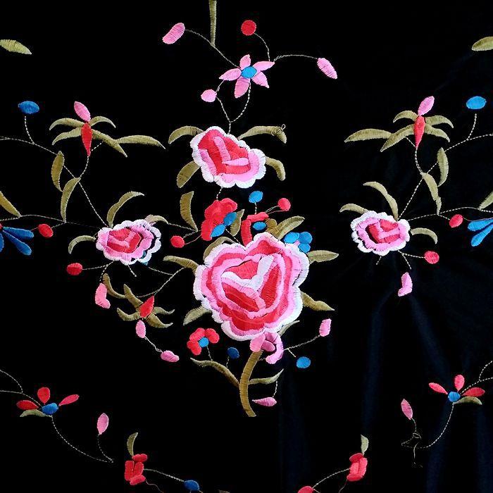 I'm sleepy To emphasize garden XALE ESPANHOL bordado 170x80 preto colorido flor mantón flamenco cigano -  Flamenco Por Aí - Xale - Magazine Luiza
