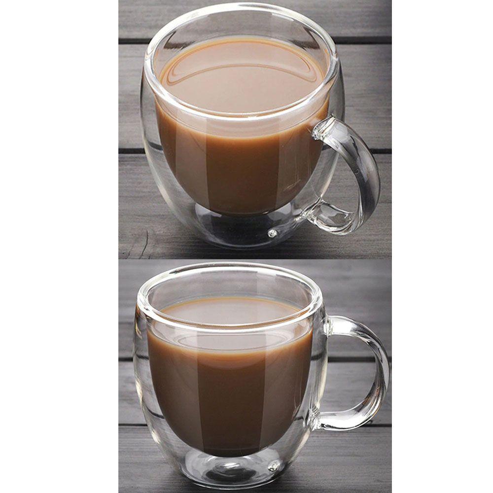 Xícara de Café Expresso Chá Vidro Duplo 100ml Parede Dupla