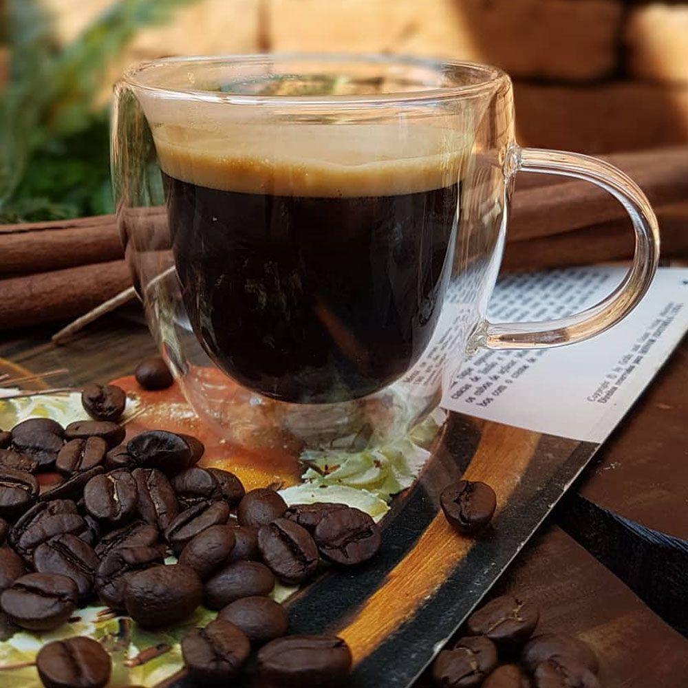 Xícara de Café Expresso Chá Vidro Duplo 100ml Parede Dupla