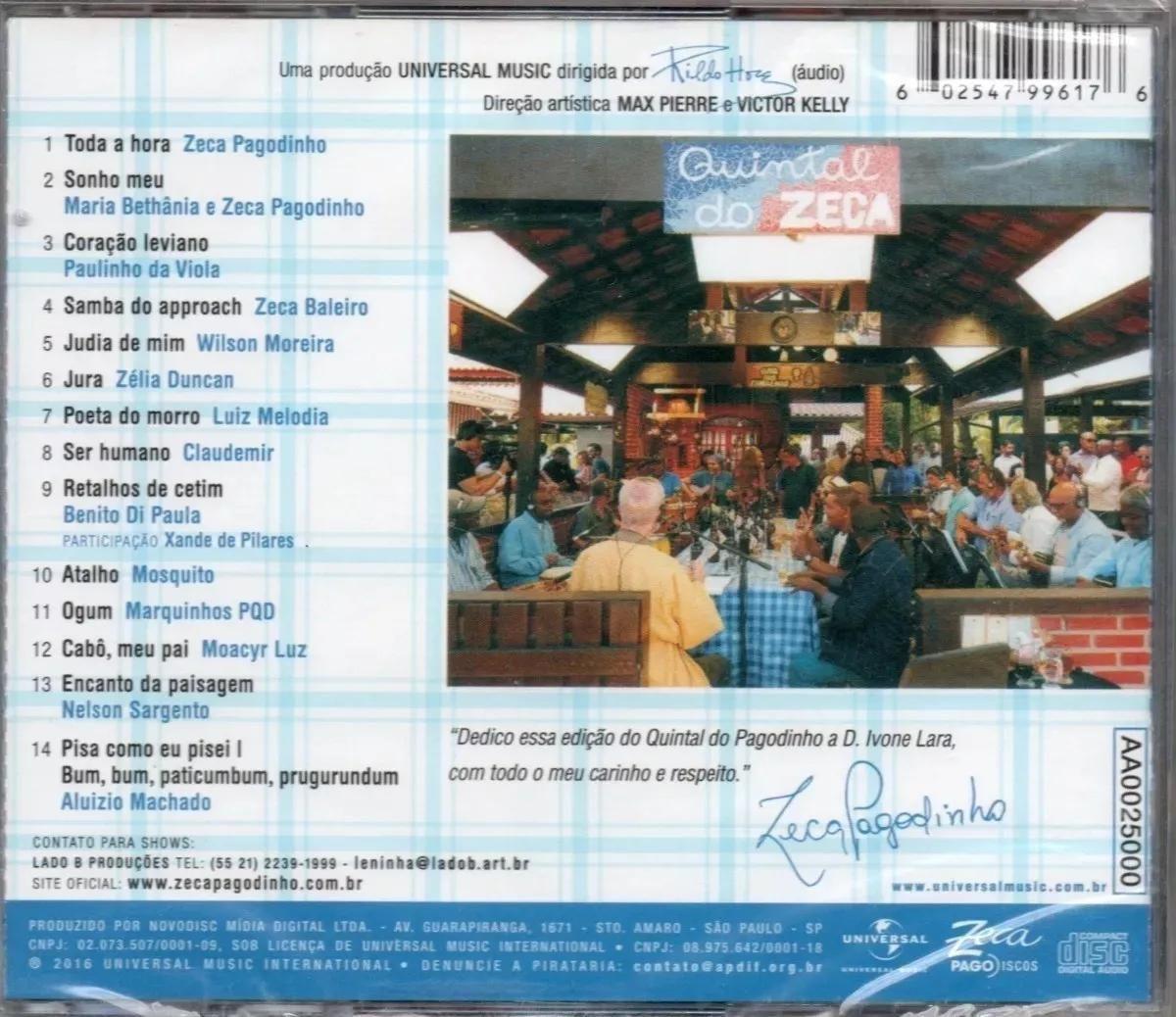 Zeca Pagodinho CD Zeca Apresenta - O Quintal Do Pagodinho Ao