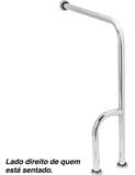 1 Barra De Apoio Para Sanitário 65x50cm + 2 Barras Reta 60cm - Metalcromo