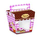 10 Caixas Cupcake Mini com Alça Gourmet Decoração para Festas - Cromus