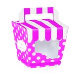 10 Caixas Cupcake Mini com Alca Listras/Poa Pink Dec. Festas - Cromus