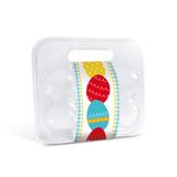 10 Caixas Maleta P/6 Ovos Pascoa Transp. C/Cinta Ovo Color - Cromus pascoa