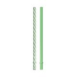 10 Canudos Plastico 19Cm Verde/Branco Dec. Festas - Cromus