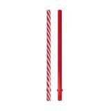 10 Canudos Plastico 19Cm Vermelho/Branco Dec. Festas - Cromus