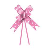 10 Laços Decorativo Patinhas Pascoa 23Mm Rosa Pink E Branco - Cromus