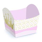 10 Mini Cestinhas Reinado Da Princesa 6 x 6 cm Decoração Festas - Cromus