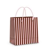 10 Mini Sacolas Para Presente Listras Marrom E Rosa Festas - Cromus