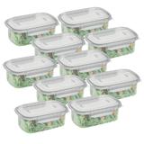 10 Potes Para Mantimentos de Plástico Tampa Com Trava 460ml - Nitron
