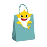10 Sacolas de Papel Com Fechamento Tema Baby Shark 21,5x15cm - Cromus