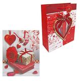 10 sacolas de papel para presente 3d com glitter love 32x26x10cm - Rio master