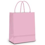 10 Sacolas Lembrancinha Presente Papel Liso Rosa Gg Festa - Cromus