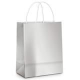 10 Sacolas Lembrancinhas Presentes Liso Prata Brilho M Festa - Cromus