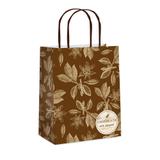 10 Sacolas Papel C/Fecho P/Presente Cacau G Festas Marrom - Cromus